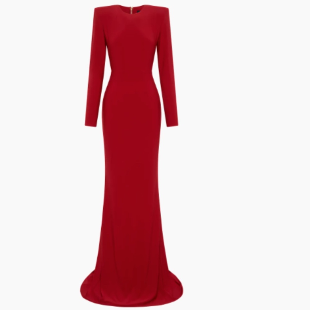Zhivago Forte Puff Shoulder Gown - True Red